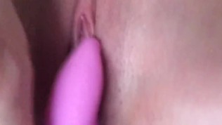 Up close pink vibe orgasm
